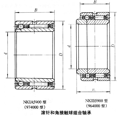 滾針和角接觸球組合軸承 滾針和角接觸球組合軸承