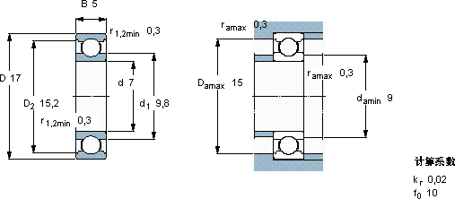 SKF619/7軸承圖紙