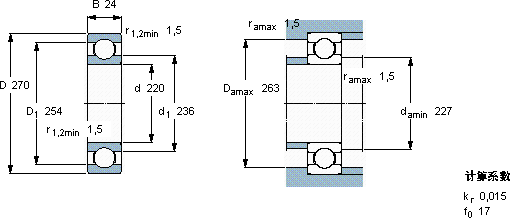 SKF61844軸承圖紙