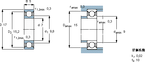 SKF619/7-2Z軸承圖紙