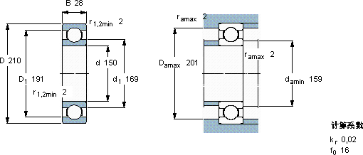 SKF61930 MA軸承圖紙