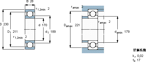 SKF61934 MA軸承圖紙