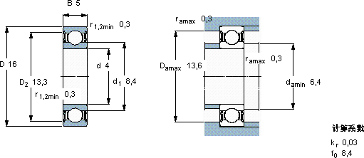 SKF634-2RS1軸承圖紙