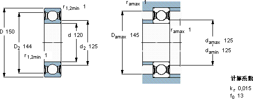 SKF61824-2RS1軸承圖紙