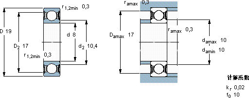 SKF619/8-2RS1軸承圖紙