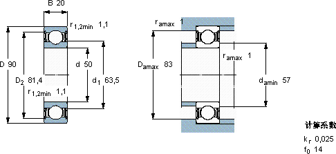 SKFW 6210-2RS1軸承圖紙