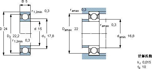 SKFW 61802-2Z軸承圖紙