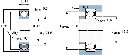 SKF6202-2Z/VA228軸承圖紙