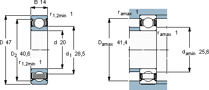 SKF6204-2Z/VA228軸承圖紙