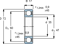 SKF6207/HR11TN軸承圖紙