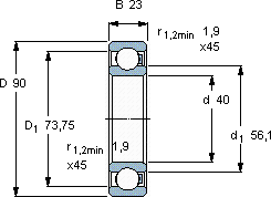 SKF6308/HR11TN軸承圖紙