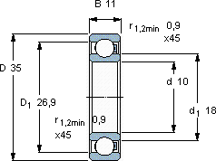 SKF6300/HR22T2軸承圖紙
