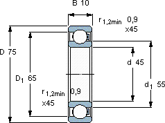 SKF16009/HR22T2軸承圖紙