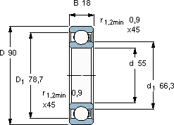 SKF6011/HR22T2軸承圖紙