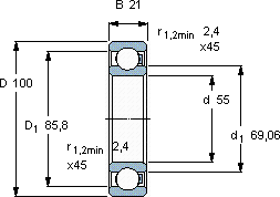 SKF6211/HR22T2軸承圖紙