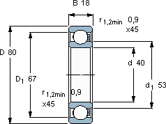 SKF6208/HR22Q2軸承圖紙