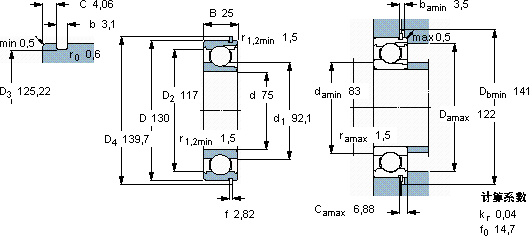 SKF215 NR軸承圖紙