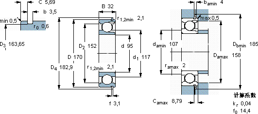 SKF219 NR軸承圖紙