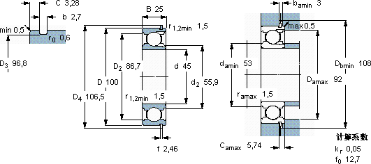 SKF309 NR軸承圖紙