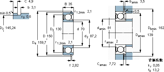 SKF314-ZNR軸承圖紙