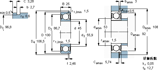 SKF309-2ZNR軸承圖紙