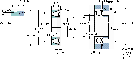 SKF311-2ZNR軸承圖紙