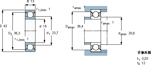 SKF6302-2Z *軸承圖紙