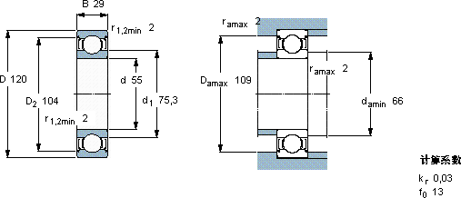 SKF6311-2Z *軸承圖紙