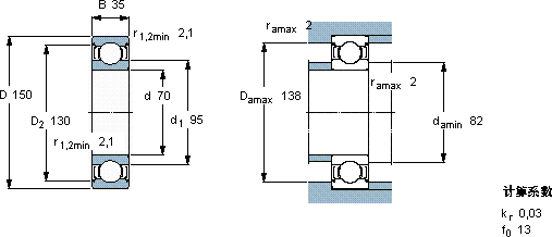 SKF6314-2Z *軸承圖紙