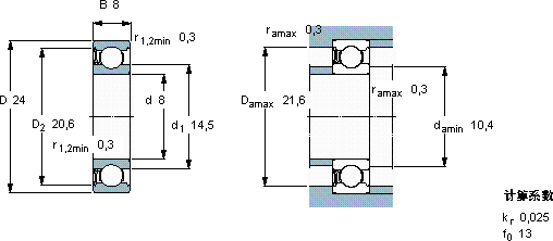 SKF628-RZ *軸承圖紙