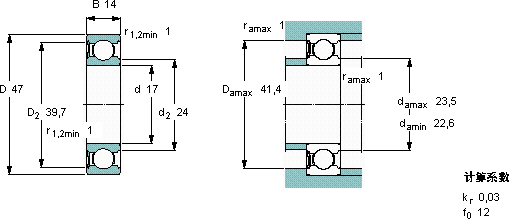 SKF6303-RSL *軸承圖紙