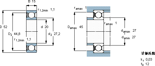 SKF6304-RSL *軸承圖紙