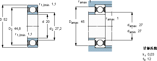 SKF6304-2RSH *軸承圖紙