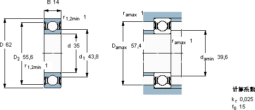 SKF6007-2RS1 *軸承圖紙