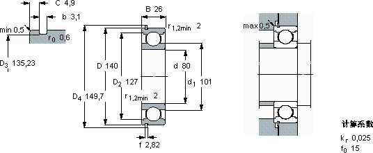 SKF6216 NR *軸承圖紙