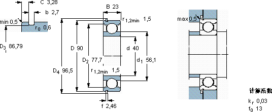 SKF6308 NR *軸承圖紙