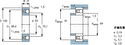 SKF1211 ETN9軸承圖紙