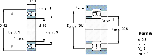 SKF1302 ETN9軸承圖紙