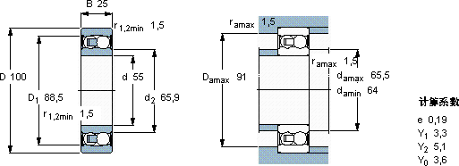 SKF2211 E-2RS1TN9軸承圖紙