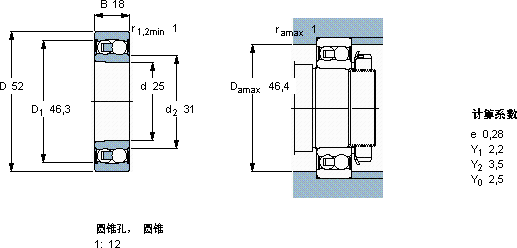 SKF2205 E-2RS1KTN9軸承圖紙