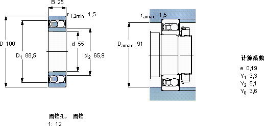 SKF2211 E-2RS1KTN9軸承圖紙
