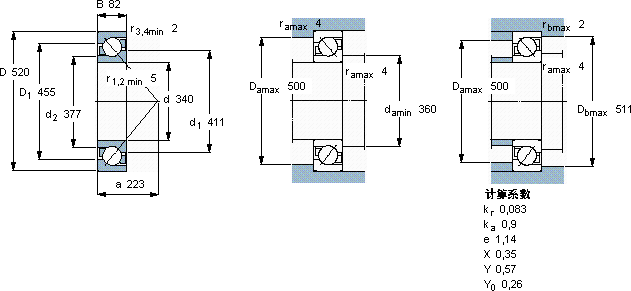 SKF7068 BGM軸承圖紙