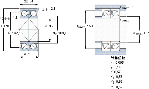 SKF2 x 7219 BECBY軸承圖紙