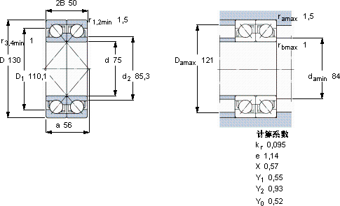 SKF2 x 7215 BEGAY軸承圖紙