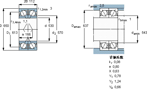 SKF2 x 718/530 AGMB軸承圖紙