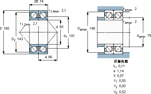SKF2 x 7413 BGAM軸承圖紙