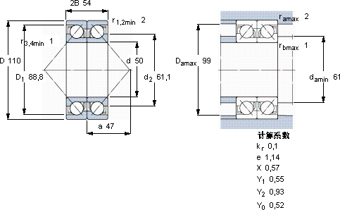 SKF2 x 7310 BEGAY軸承圖紙