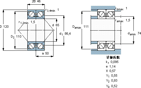 SKF2 x 7213 BEGAF軸承圖紙