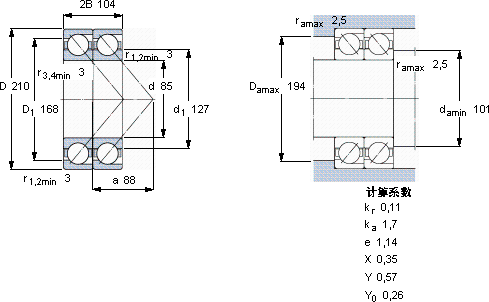 SKF2 x 7417 BACBMC軸承圖紙