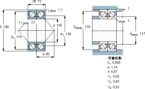 SKF2 x 7221 BECBP *軸承圖紙